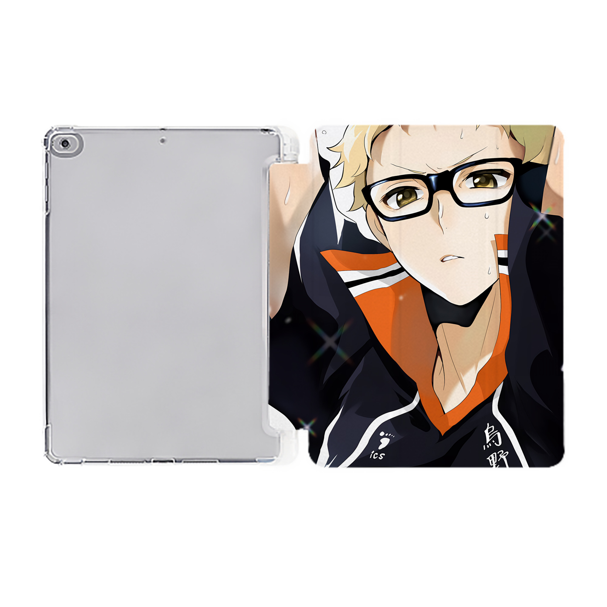 （画像用） ハイキュー!! Haikyu!! IPad ケース ペン収納付き 三つ折りスタンド PUレザー×シリコン 対応機種9.5/10.5/10.9インチ